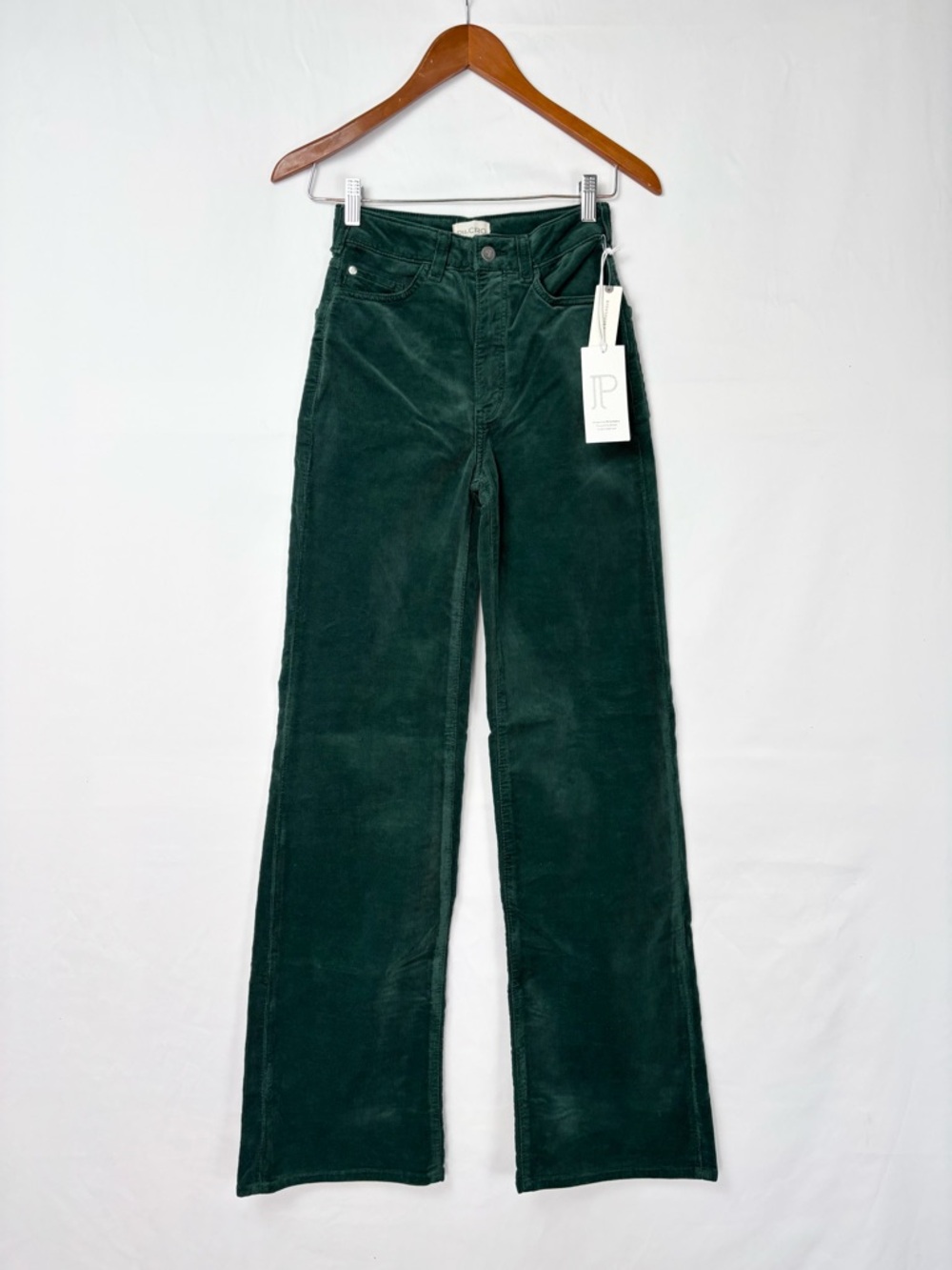 NEW Anthropologie Pilcro Corduroy Austyn Wide Leg Pant Size 23 Tall Green